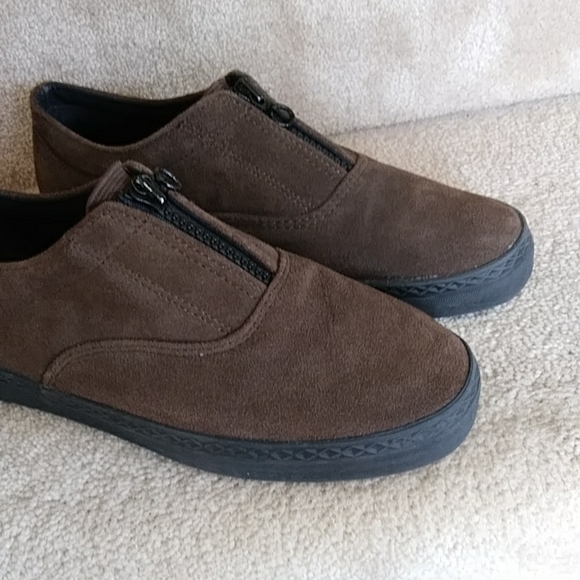 Aerosoles Suede Leather Zip Up Loafers 8B Chocolate Brown - Picture 2 of 15